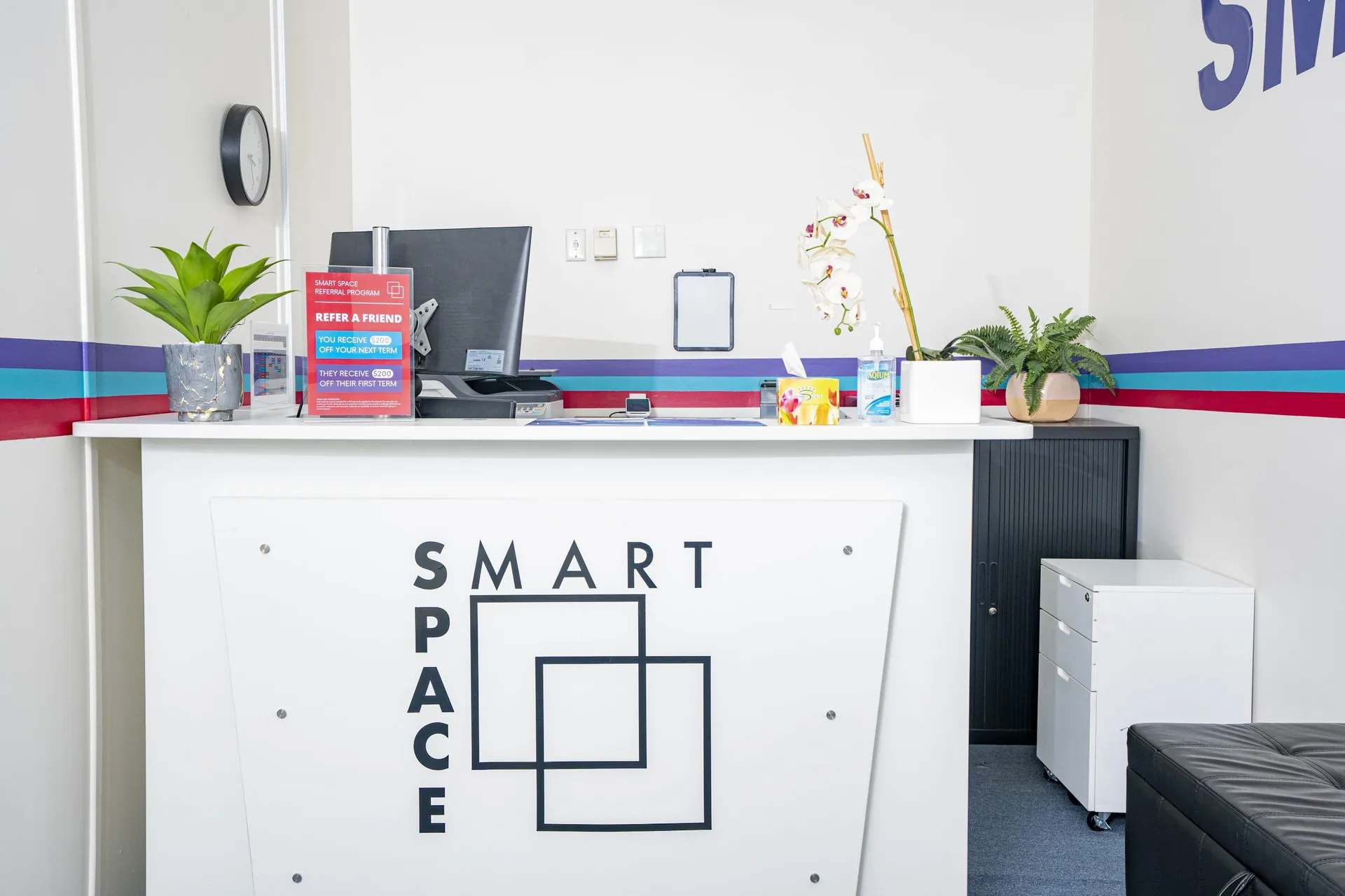 The reception desk at Smart Space Tutoring